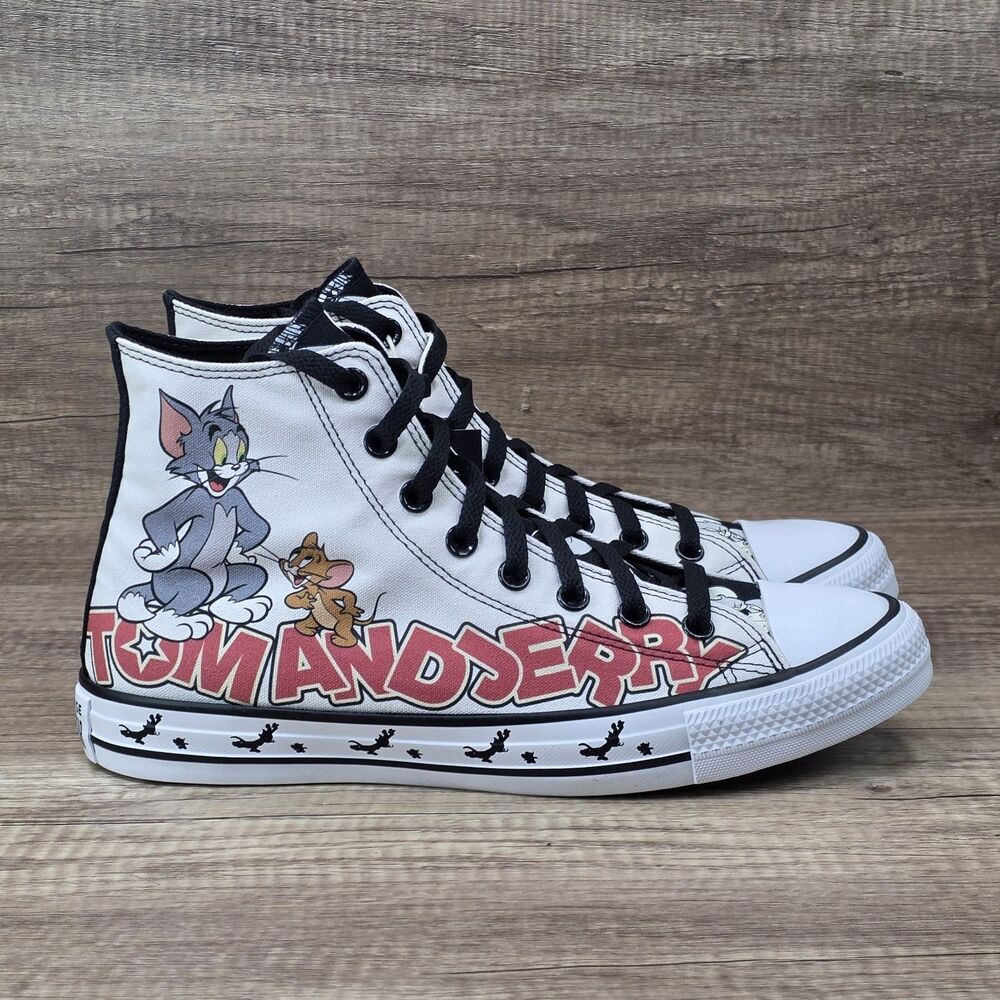 Converse By You x Tom and Jerry Chuck Taylor All Star Men's Size 9 White Shoes